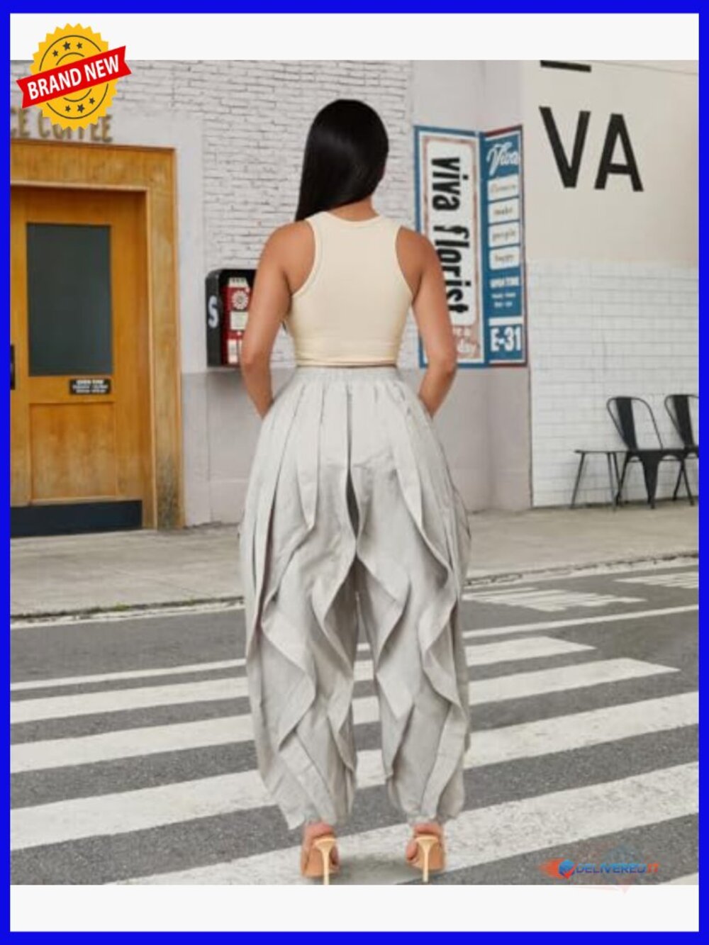 Cargo Pants Baggy Y2K Drawstring Wide Leg Streetwear Sweatpants - Picture 5 of 6